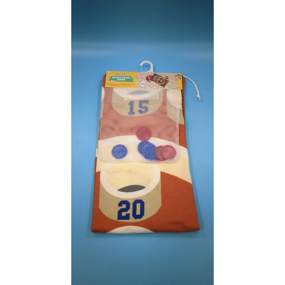 Skee Ball Beach Towel Games 8 Game Pieces 30in x 54in Pool Beach